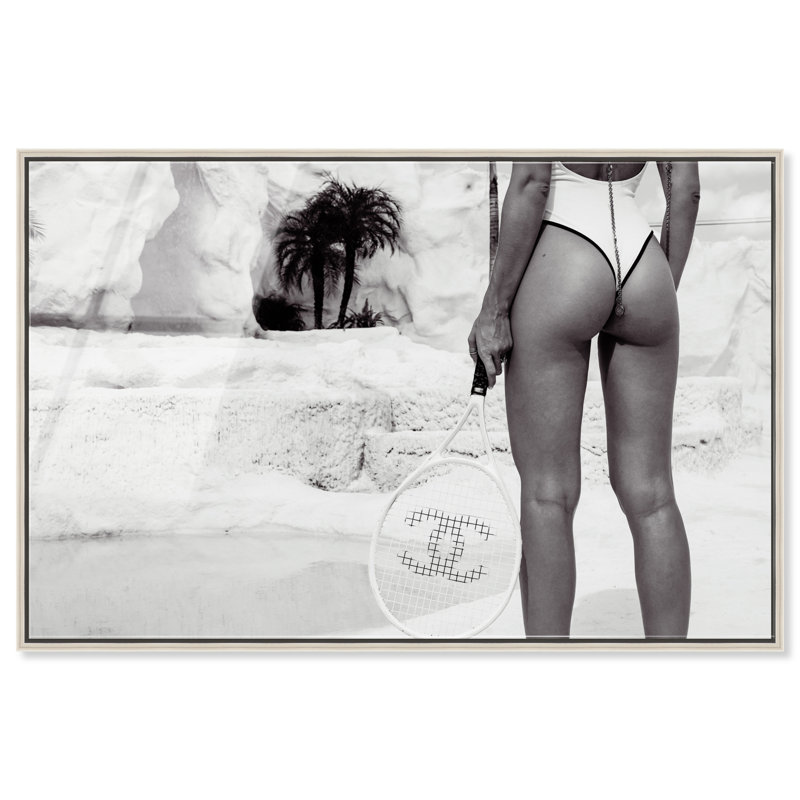 After the Match BW Canvas Fashion Print by Oliver Gal, 11"H x 16"W, Silver Frame