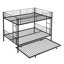 Full Over Full With Trundle Metal Bunk Bed,No Box Spring Needed,Easy Assemble