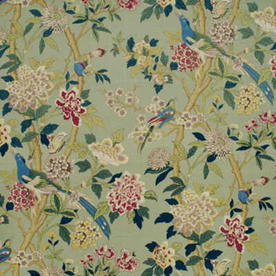 Hydrangea Bird Linen Fabric