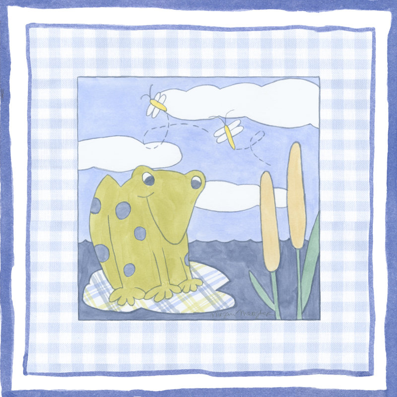 Frog With Plaid (PP) II by Megan Meagher - Wrapped Canvas Painting, 122cm H x 122cm W