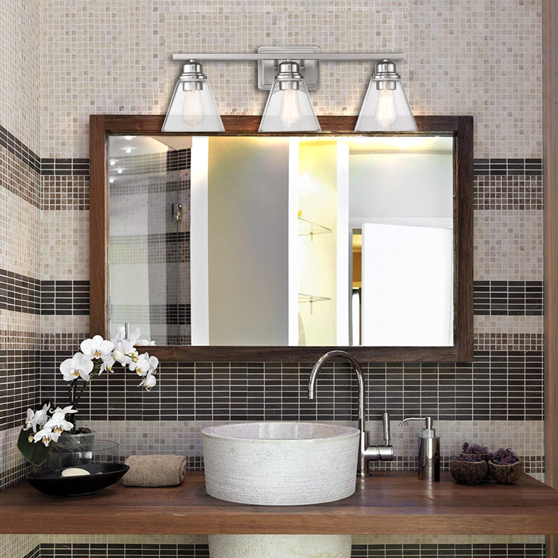 Éclairage pour meuble-lavabo à 3 lumières à intensité variable Siegert, Nickel brossé