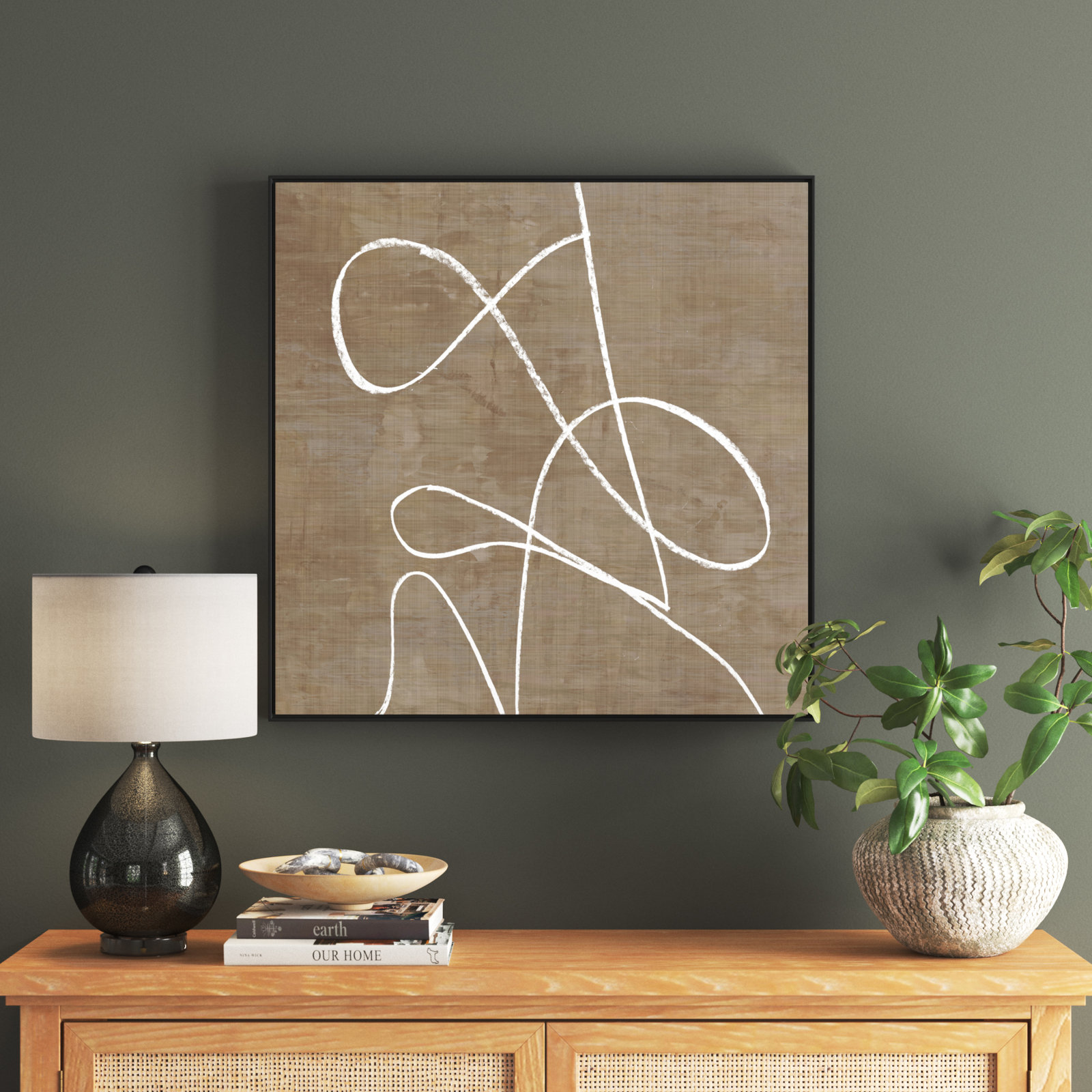 Catana "Swooping Lines" Print, 31.5" H x 31.5" W, Black