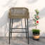 Tabourets de bar confortables, ensemble moderne en fer et corde pour la cuisine de patio