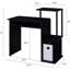 Bureau noir avec plateau pour clavier et espace de rangement pour ordinateur avec de nombreuses possibilités de rangement