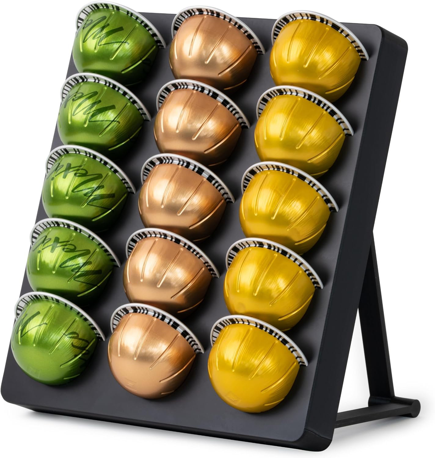 Tiroir Verre Trempé Organiseur Dosettes Nespresso Vertuo - Verre Trempé Noir Capacité 75 Capsules Rangement Cuisine Design