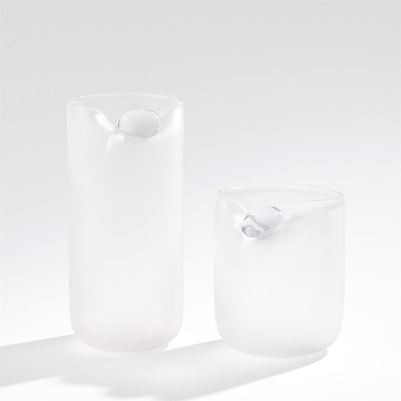 Poise Vase, 8" H x 6.5" W x 6.5" D, White