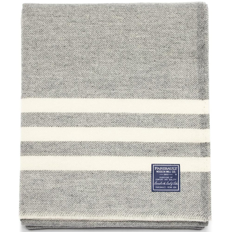 Jeté en laine Trapper, Gris