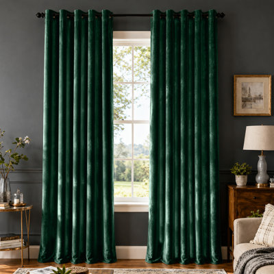 Crushed Velvet Eyelet Window Curtains