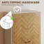 HOMCOM Cabinet Wood-Effect Sticker Surface with 2 Storage Shelves, White