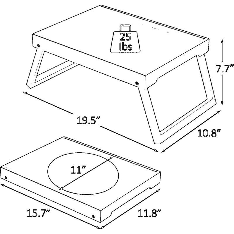 Table pliante en bambou avec plateau et pieds