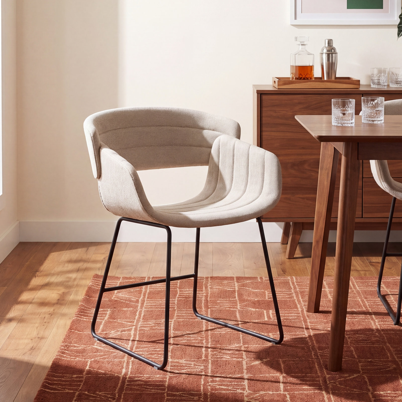 Racer Dining Armchair, Tait Stone Textured Basketweave
