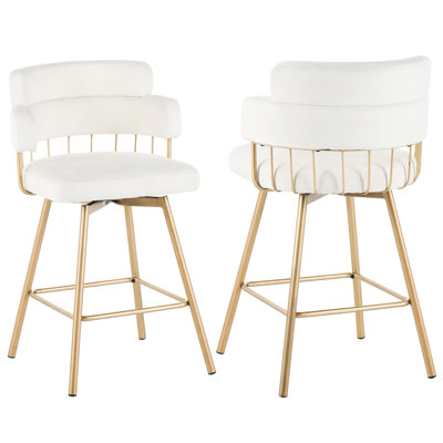 2 tabourets de bar pivotants à 180 ° de style industriel moderne, avec siège en forme de seau et étagés pour îlot de cuisine, café, pub