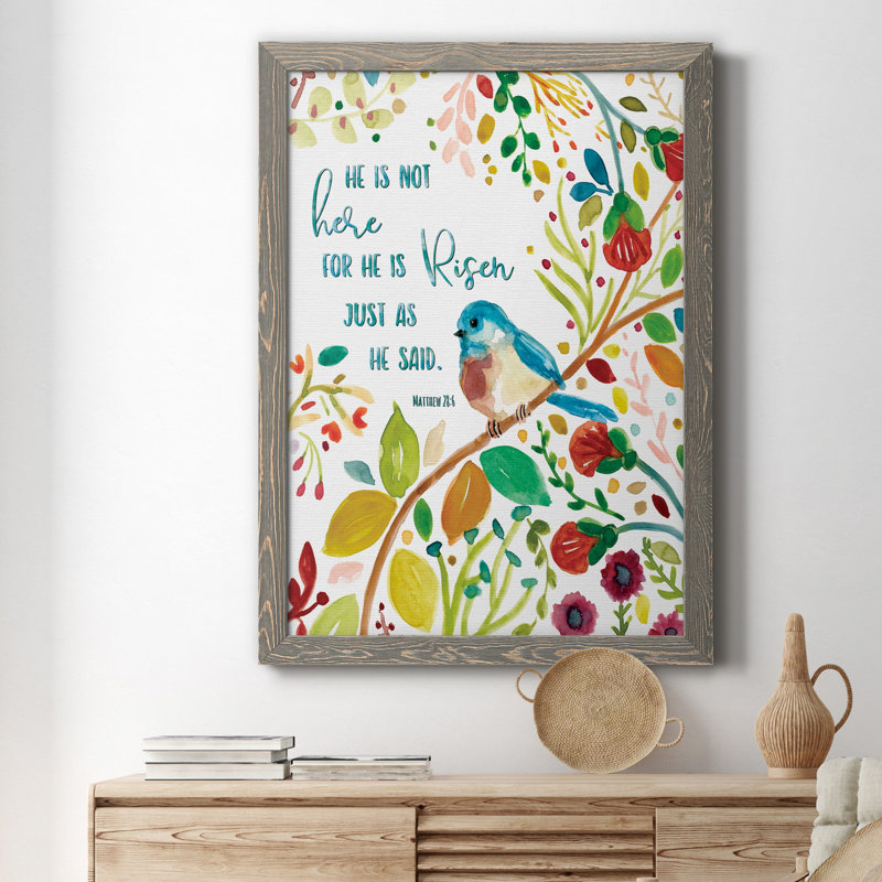 He Is Risen - Peinture sur toile encadrée, Gris, H 20 po x l 17 po x P 1,5 po
