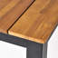 Table d'extérieur en bois avec base en fer robuste, 68,87 po de largeur x 30 po de hauteur, supports de terrasse, P 34 po