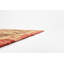 Tapis de zone en laine rouge/beige 3 pi 6 po x 6 pi noué la one-of-kind main Doorfield