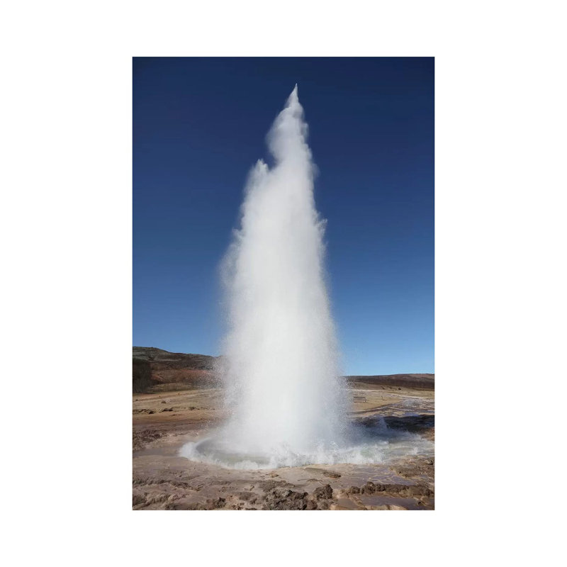 Eruption Of Strokkur Geysir, Haukadalur, Iceland by Richard Roscoe - Wrapped Canvas Print, 20.32 cm H x 30.48 cm W
