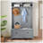 Modern Classic Hall Tree with Shoe Rack and Coat Hooks