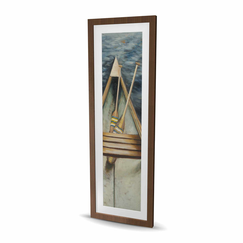 «Canoeing on the Lake - Livingroom Marine», reproduction d'art encadrée, H 48 po x l 16 po