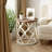 Farmhouse Tray Top Round End Table With Curved Motif Frame Base, White