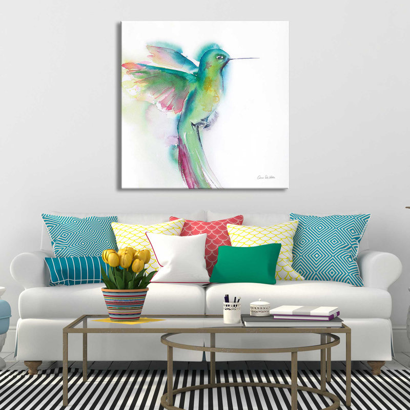 «Hummingbirds II (Square)» par Aimee Del Valley, reproduction, Toile tendue, H 28 po x l 28 po x P 1,5 po