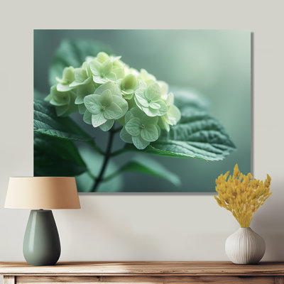 «Tropical», hortensia monochrome vert photo II - hortensia, art mural