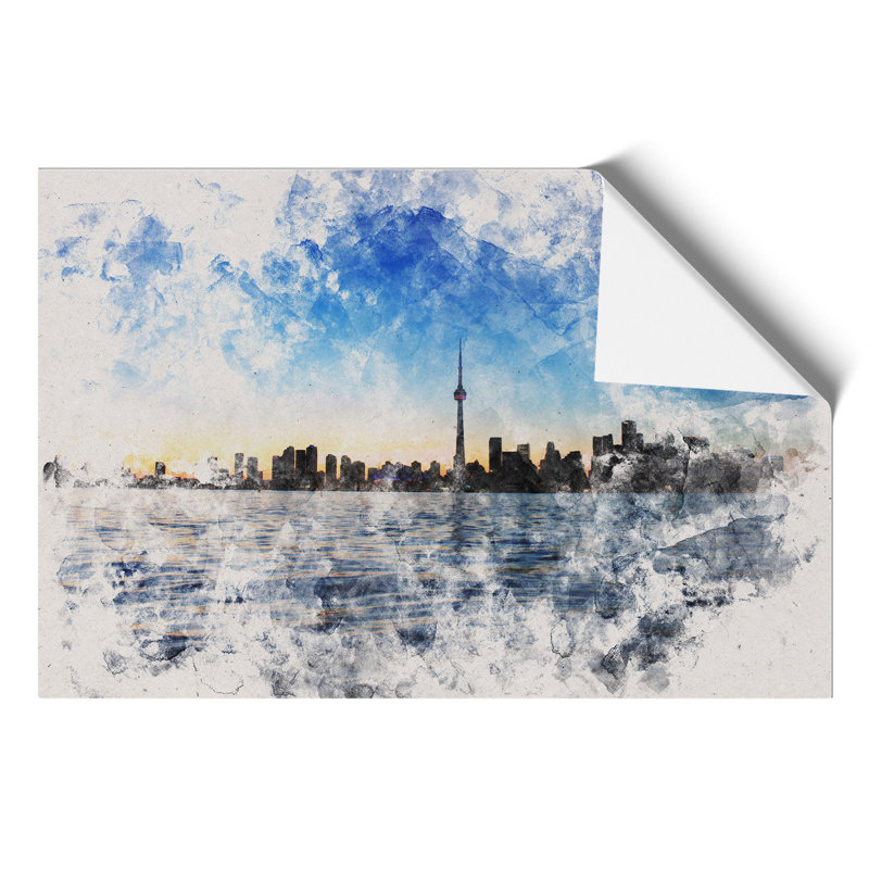 Toronto Skyline - Unframed Painting, 21cm H x 30cm W x 0.1cm D