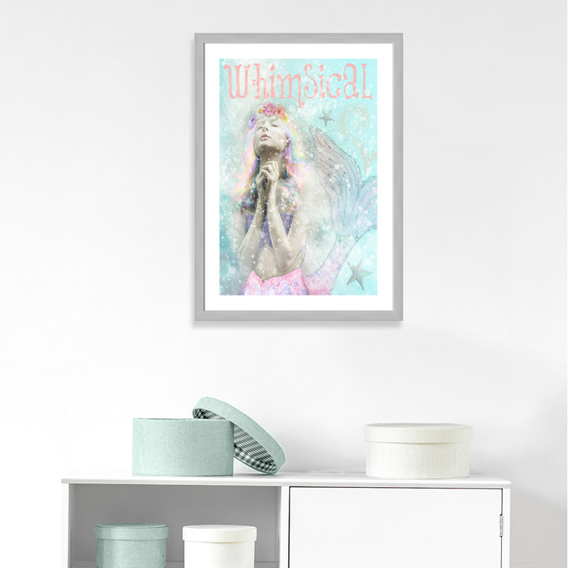Impression sur papier sirène, H 36,5 po x l 26,5 po x P 0,625 po, Encadré plat argent