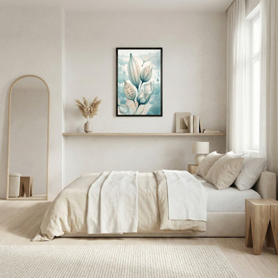 Art mural sur toile bleu sarcelle