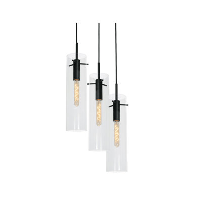 Luminaire suspendu rond 3 lumières Leo - 120V - 60W