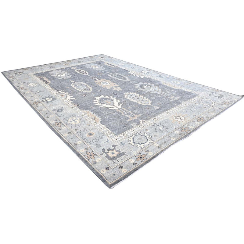 Oushak Collection, Transitional One-of-a-Kind Rectangle 8'11" X 12'3" Hand Knotted Area Rug