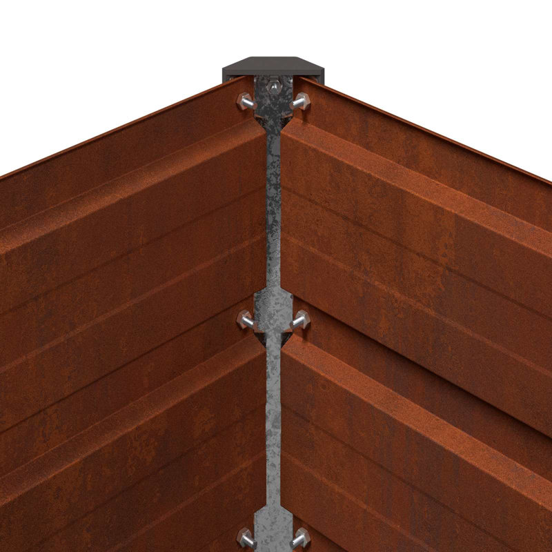 Outdoor Raised Garden Bed, 55cm H x 100cm W x 80cm D, Rusty