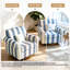 Fauteuil pivotant rembourré avec accoudoirs roulés et garniture cloutée-133953217