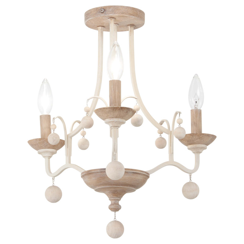 Etosha Semi Flush Mount, White Wash & Sun Dried Clay