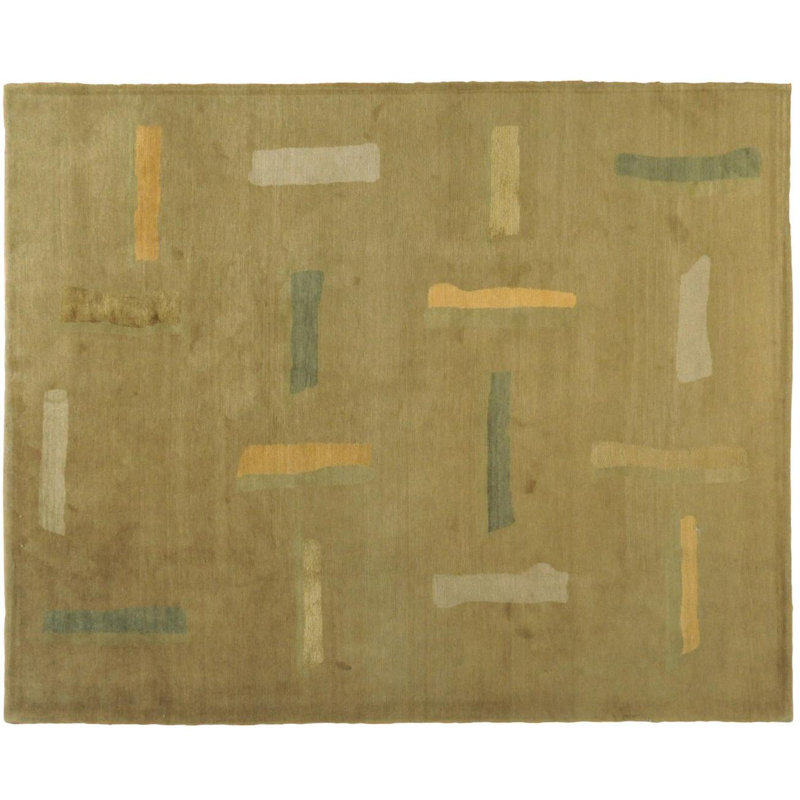 Tapis de zone noué la gold 8 pi x 10 po one-of-kind main
