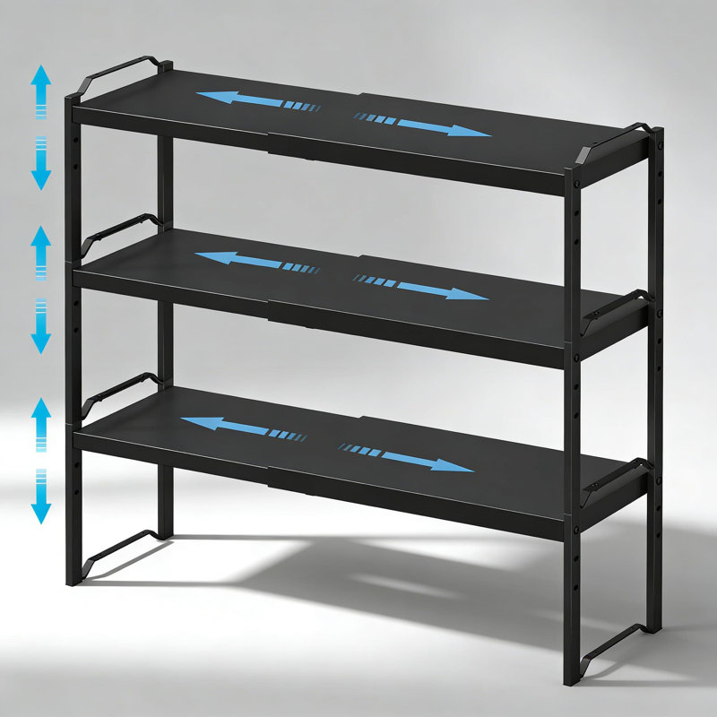 Organisateur de tablettes d'armoire extensible et empilable