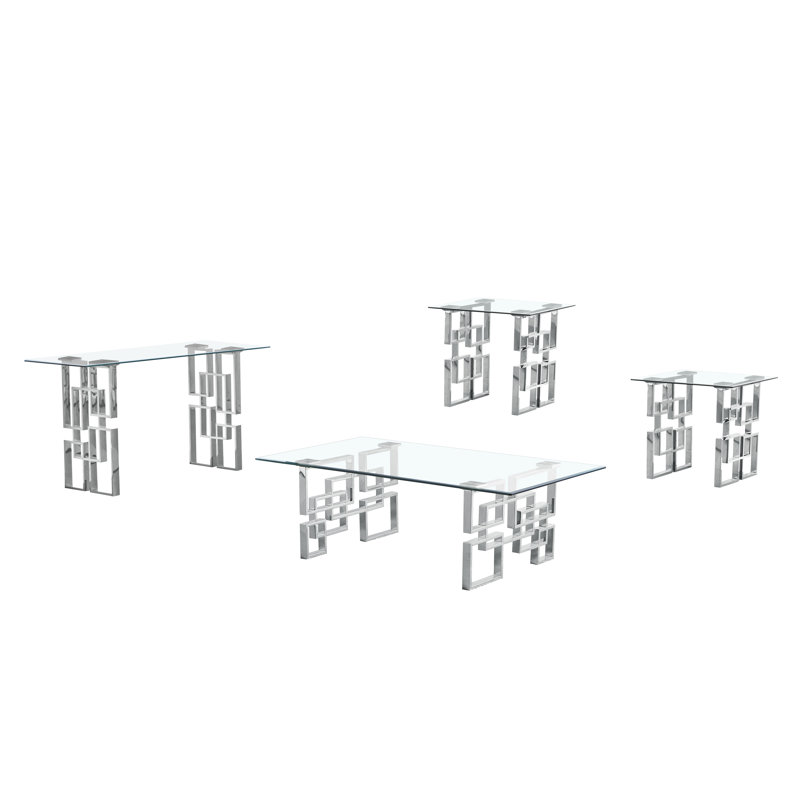 Ensemble de tables basses 4 pièces Brecon, Argent
