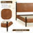 Hawthorne Vintage PU Leather Upholstered Platform Bed with Tufted Headboard and Solid Wood Legs-123514301