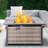 Mehalek 25" H X 47" W Propane Fire Pit Table With Rattan Side Panel, Outdoor Ceramic Tabletop Fire Pit