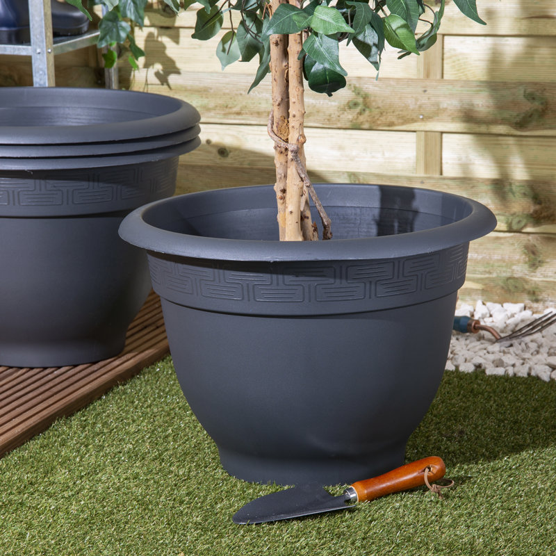 Wham Bell Pot 48cm Round Planter Pack of 4 Slate, Slate
