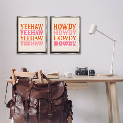 "Yeehaw And Howdy Typographie" par Victoria Barnes, 2 pièces sur toile