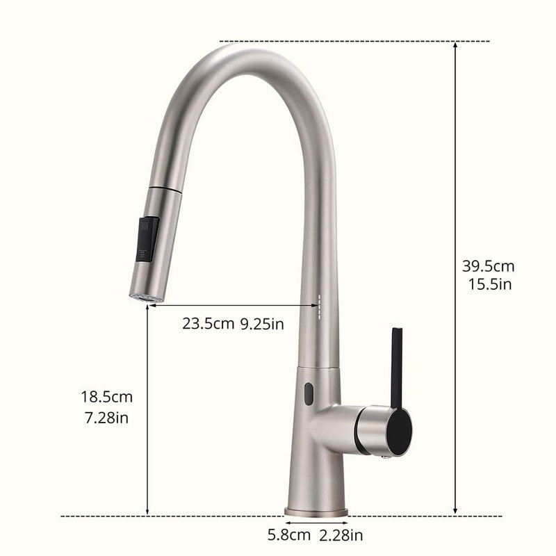 HOOSENG Pull Down Touchless Kitchen Faucet, Brushed Nickel