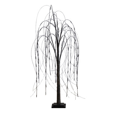 4ft. Pre-Lit Halloween Black Willow Artificial Fall Tree with 120 Orange and Purple LED Lights