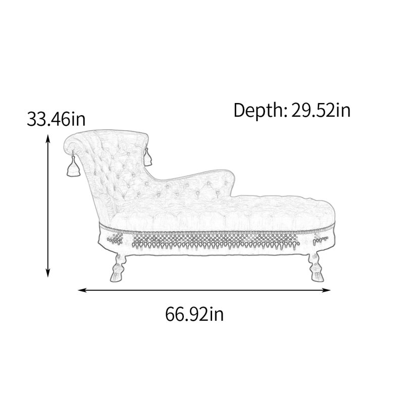 Chaise longue en flanelle Comfy, Orienté à gauche (vu de face)