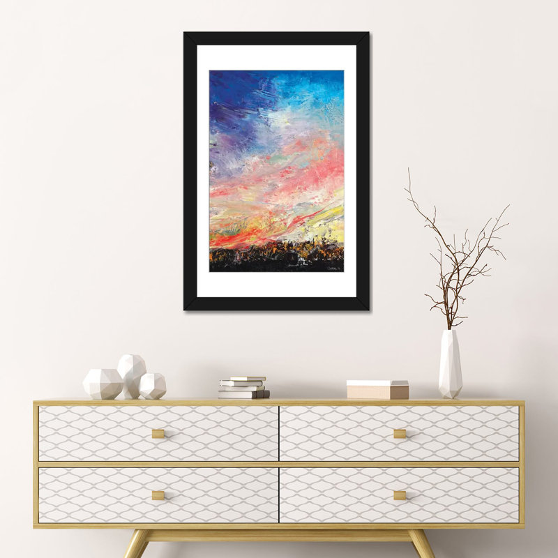 « wildfire », reproduction d’art sur toile, H 24 po x l 16 po x P 1 po, Papier d'art encadré noir, Blanc