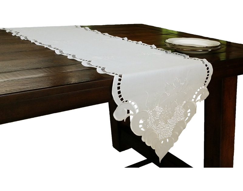 Weekes Embroidered Cutwork Table Runner, 54" L x 15" W
