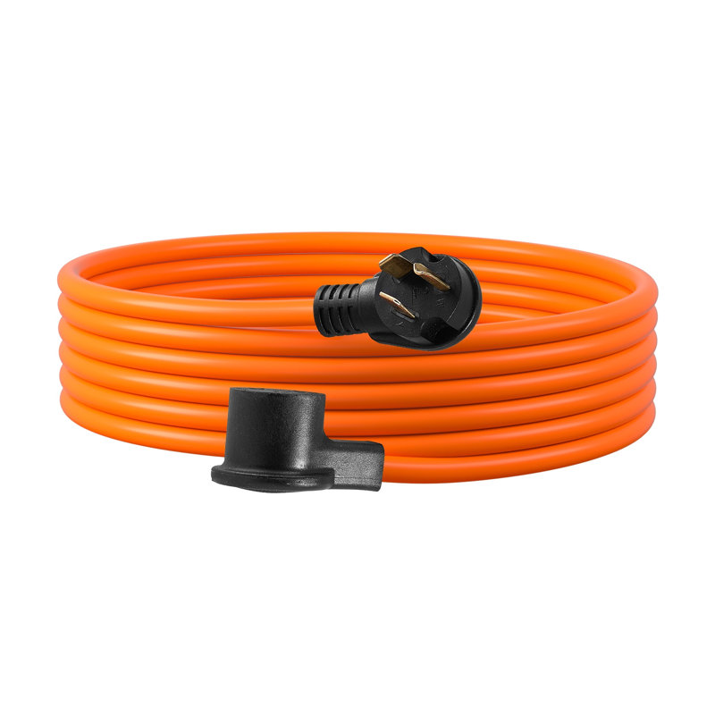 Cordon d'extension de 25 pi pour sécheuse robuste, câble d'alimentation NEMA 10-30P à 10-30R de 30 ampères, chargeur de véhicule électrique résistant aux intempéries et adaptateur pour appareil