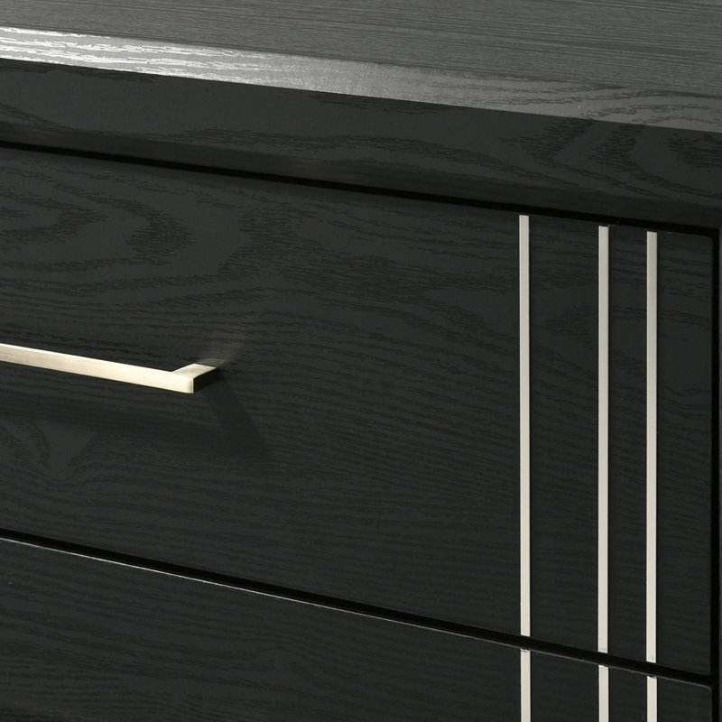Commode contemporaine à six tiroirs, Gris anthracite
