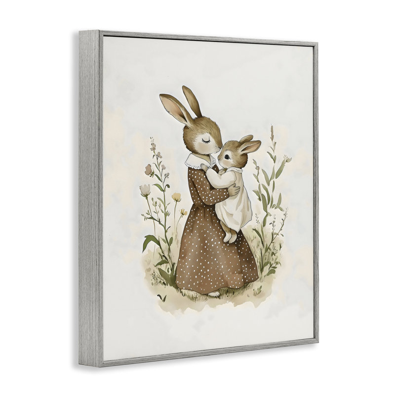 «A Mother's Love Rabbits», estampe numérique, design par Arlington Prints, H 14 po x l 11 po, Estampe numérique Farmhouse