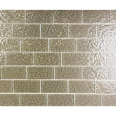 Metro Cubes 3 in. x 6 in. Textured Glass Straight Edge Subway Decorative Kitchen & Bathroom Wall Tile