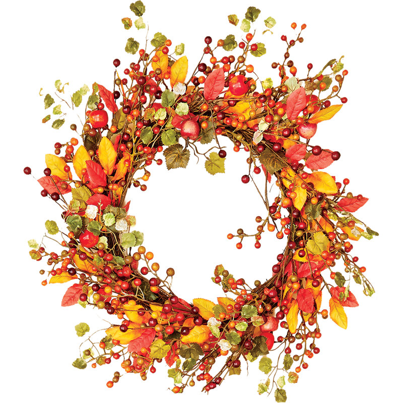 18" Artificial Fall Berry Wreath with Foliage